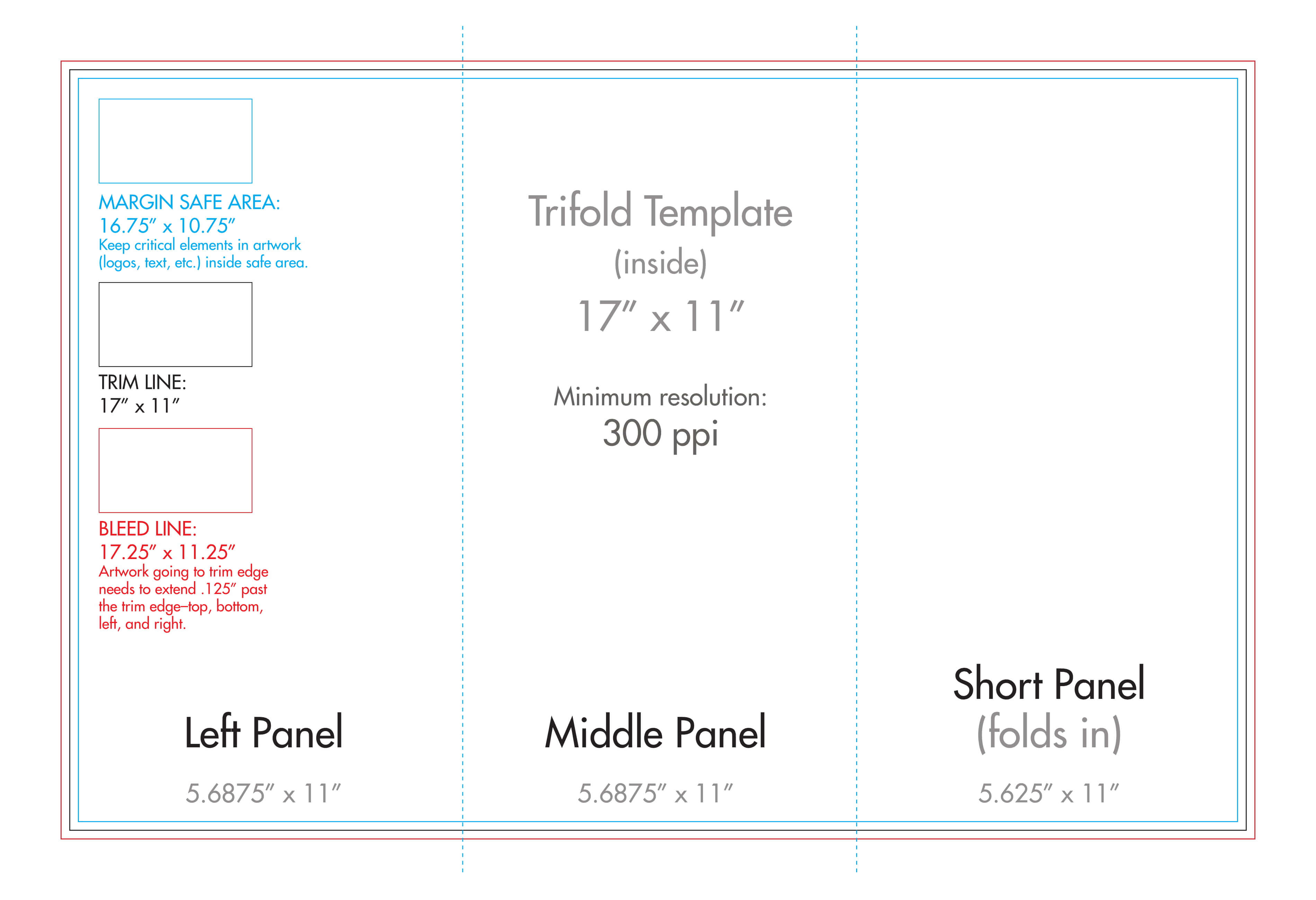 11" X 17" Tri Fold Brochure Template - U.s. Press Throughout Three Panel Brochure Template