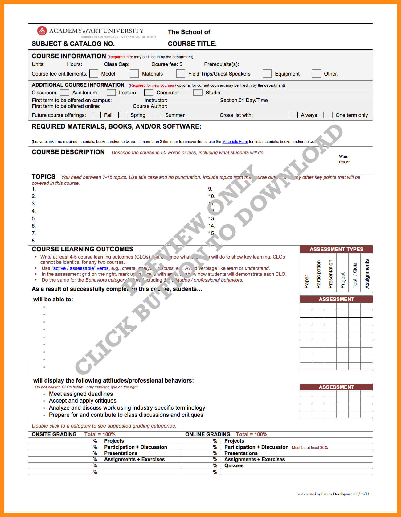 12 13 Editable Syllabus Template | Elainegalindo Inside Blank Syllabus Template