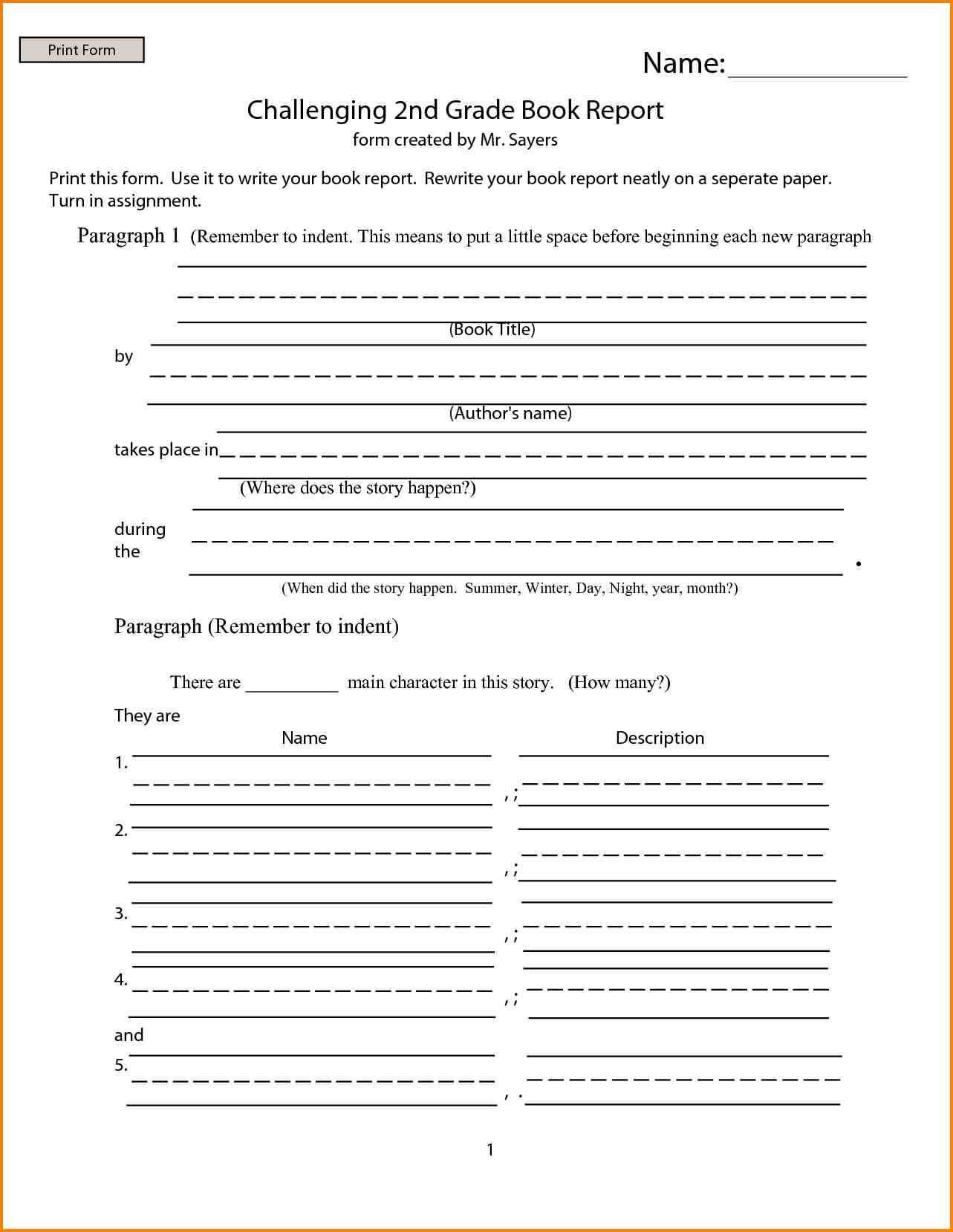 12 Book Report Templates For 2Nd Grade | Proposal Resume Pertaining To Book Report Template 2Nd Grade