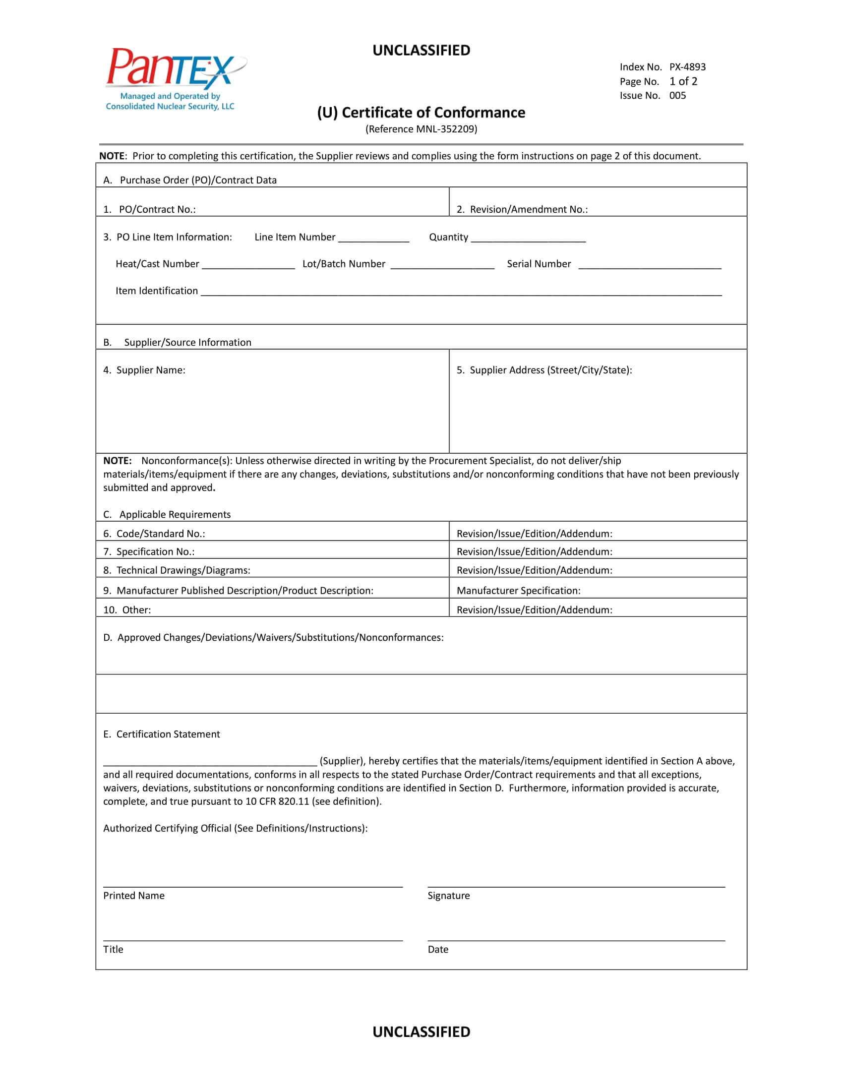 12+ Certificate Of Conformance Example – Pdf, Word, Ai With Certificate Of Compliance Template