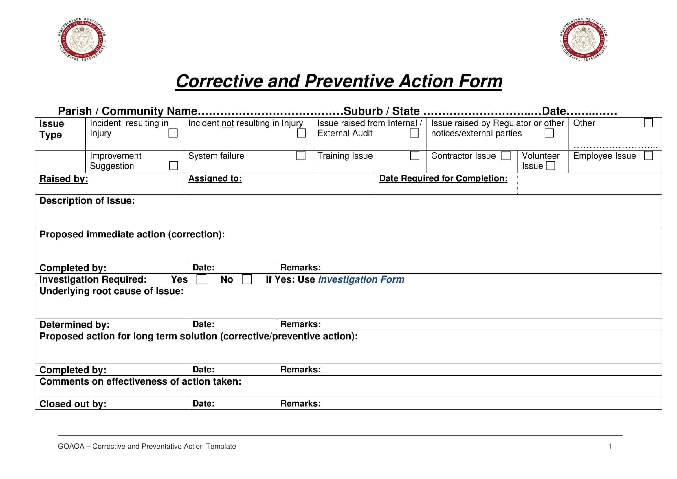 12+ Corrective Action Report Examples – Pdf | Examples In Fracas Report Template