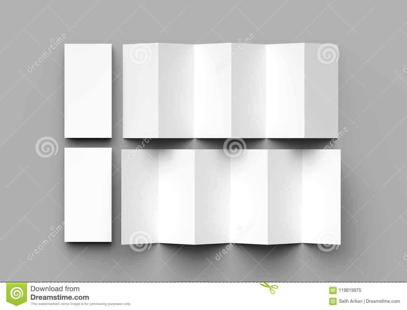 12 Page Leaflet, 6 Panel Accordion Fold – Z Fold Vertical For 6 Panel Brochure Template