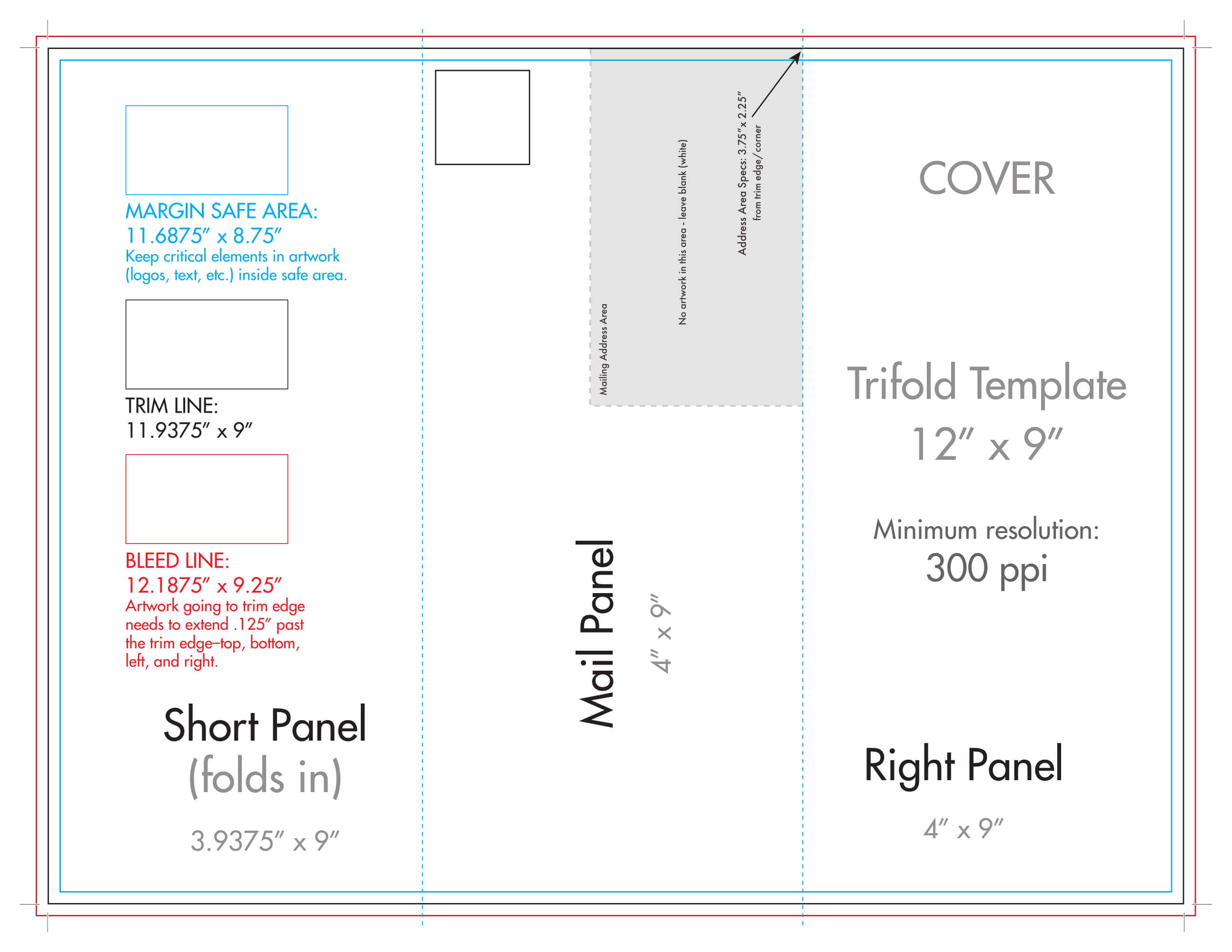 12" X 9" Rack Brochure Template (Tri Fold) – U.s. Press Throughout 4 Panel Brochure Template