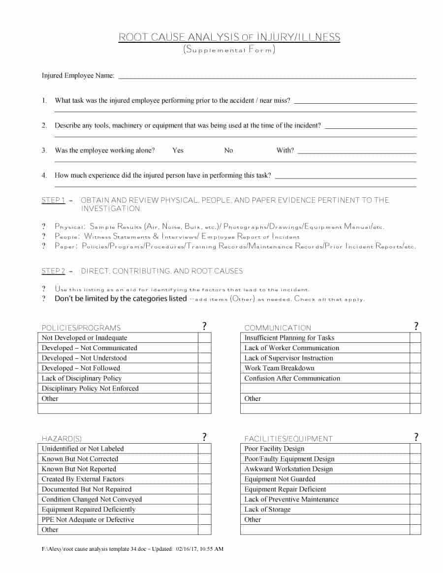 13+ Root Cause Analysis Templates – Word Excel Samples In Root Cause Report Template