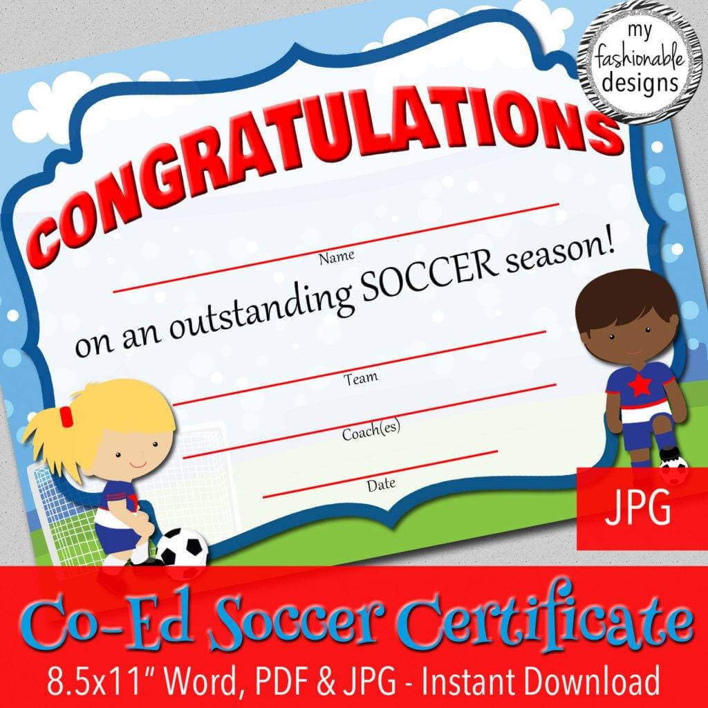 13+ Soccer Award Certificate Examples – Pdf, Psd, Ai With Soccer Award Certificate Template
