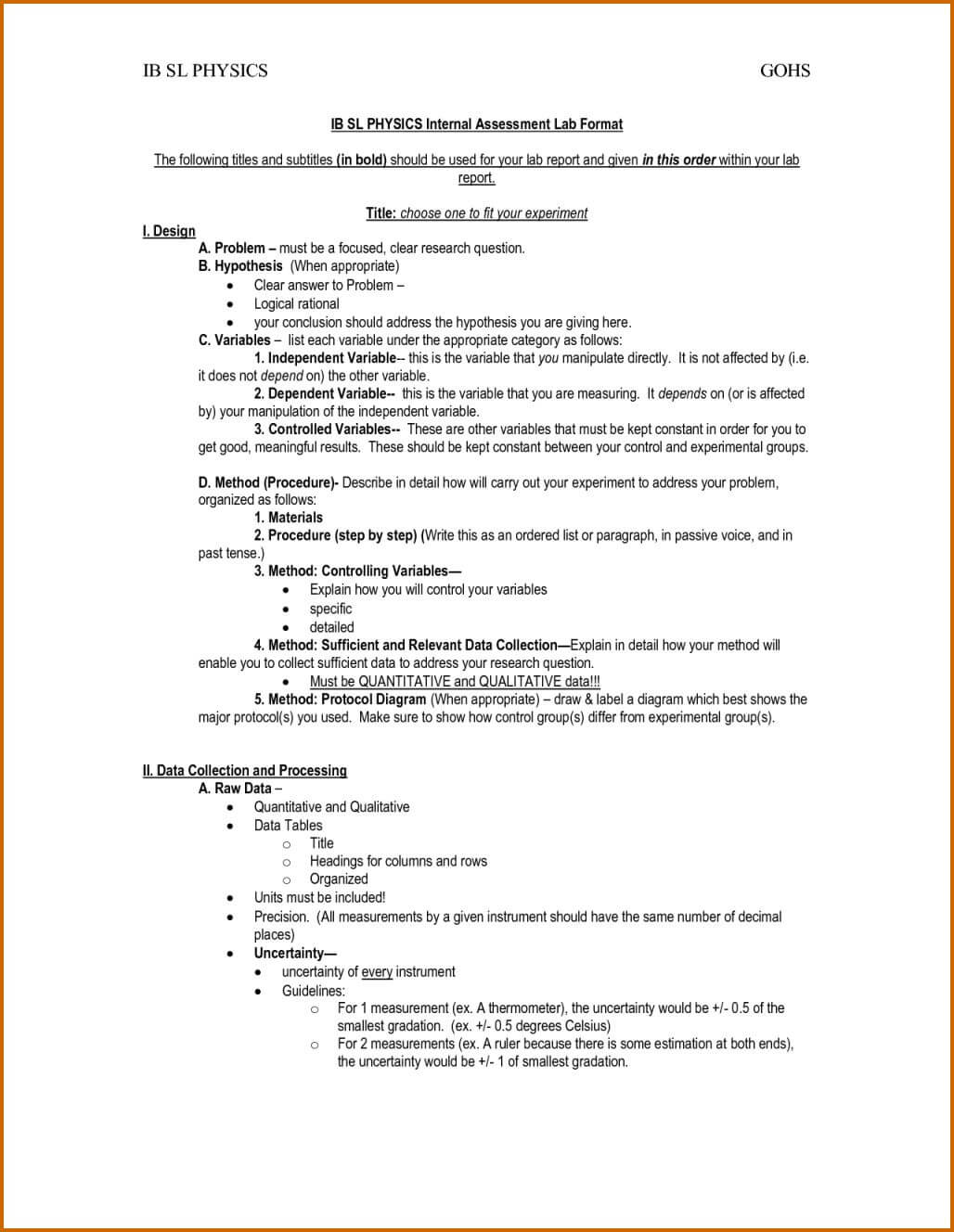 14 15 Biology Lab Report Template | Southbeachcafesf Intended For Ib Lab Report Template