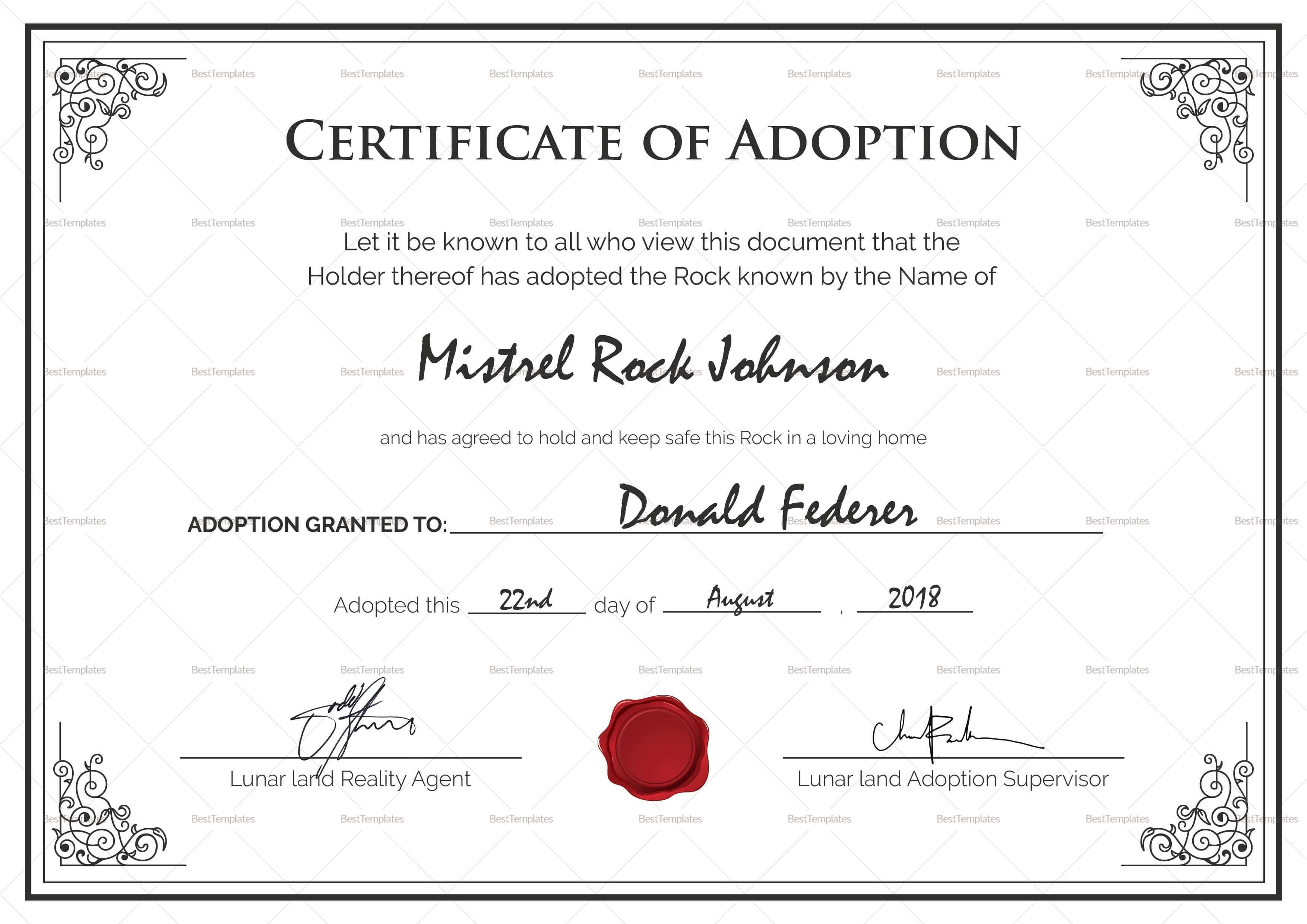 14+ Adoption Certificate Templates | Proto Politics Intended For Adoption Certificate Template