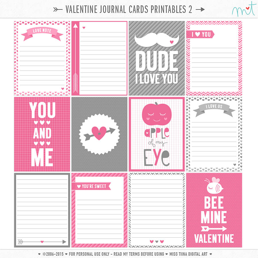 14 Days Of Free Valentine's Printables Day 6 | Misstiina For 52 Reasons Why I Love You Cards Templates Free