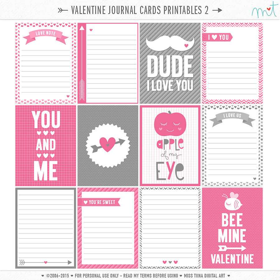 14 Days Of Free Valentine's Printables Day 6 | Misstiina For 52 Reasons Why I Love You Cards Templates Free