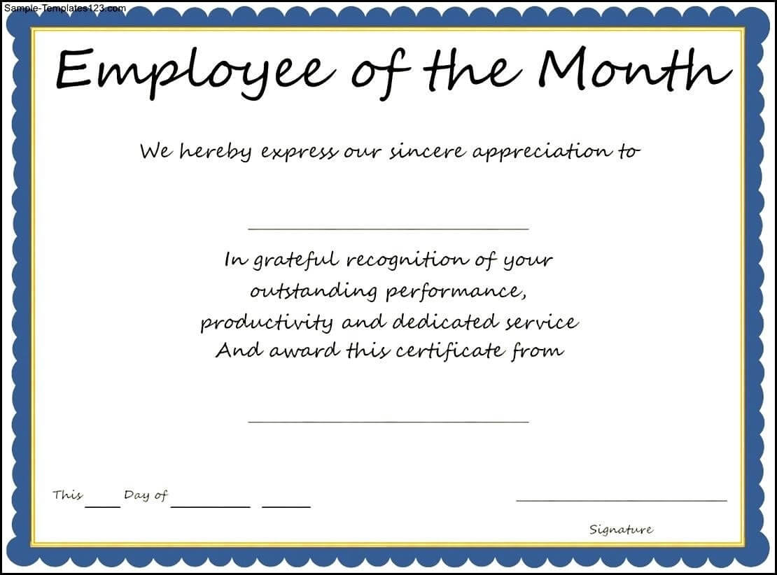 14+ Employee Of The Month Certificate | This Is Charlietrotter Throughout Employee Of The Month Certificate Template With Picture