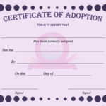 15+ Adoption Certificate Templates | Free Printable Word Throughout Adoption Certificate Template
