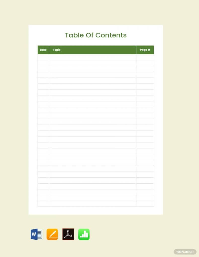 15 Best Table Of Content Templates For Your Documents Intended For Blank Table Of Contents Template