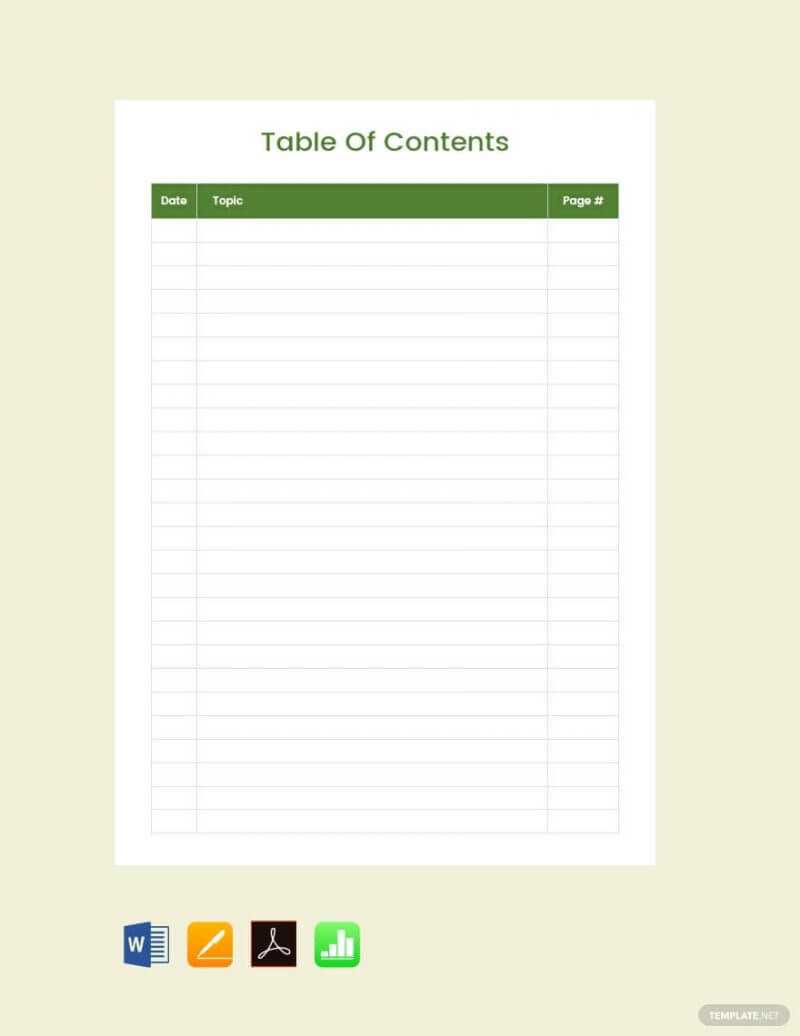 15 Best Table Of Content Templates For Your Documents Intended For Blank Table Of Contents Template