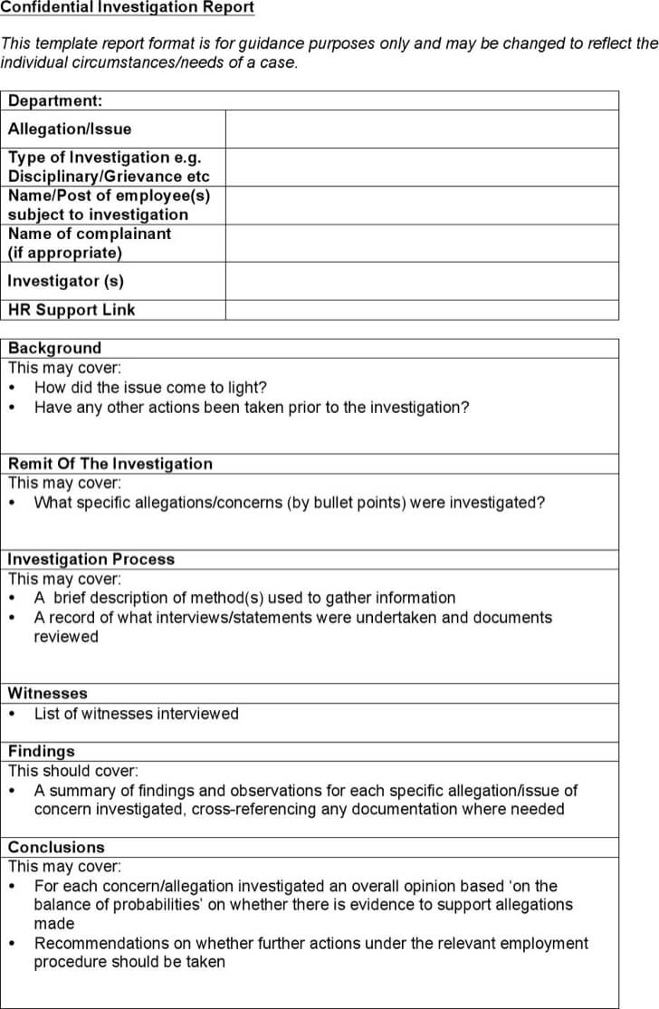 15 Images Of Hr Investigation Summary Template | Vanscapital In Hr Investigation Report Template