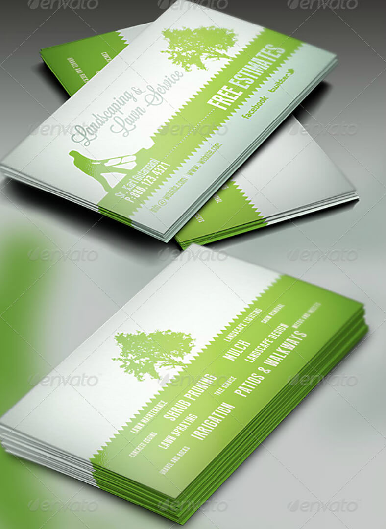 15+ Landscaping Business Card Templates – Word, Psd | Free Regarding Landscaping Business Card Template