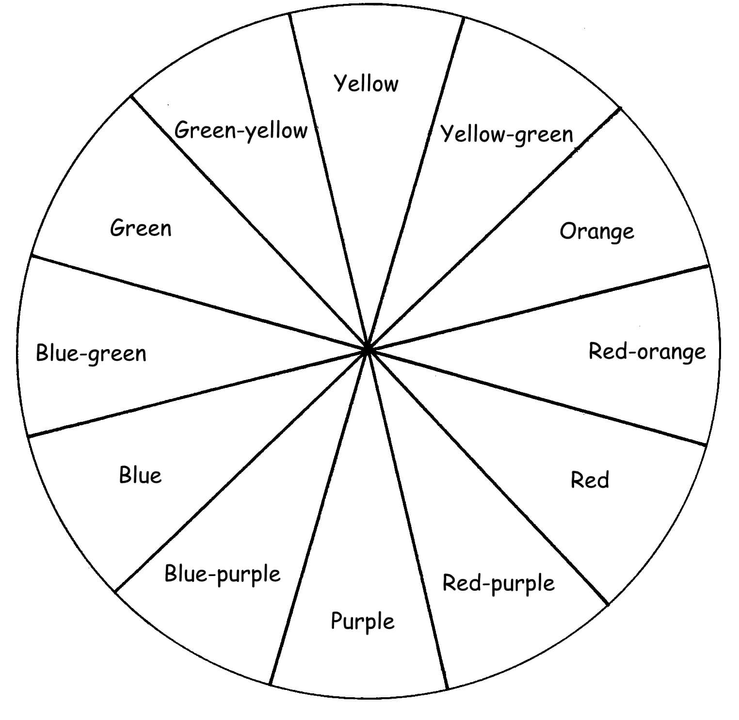 1524X1485 Color Wheel Activity Sheet Color Wheel Template Pertaining To Blank Color Wheel Template