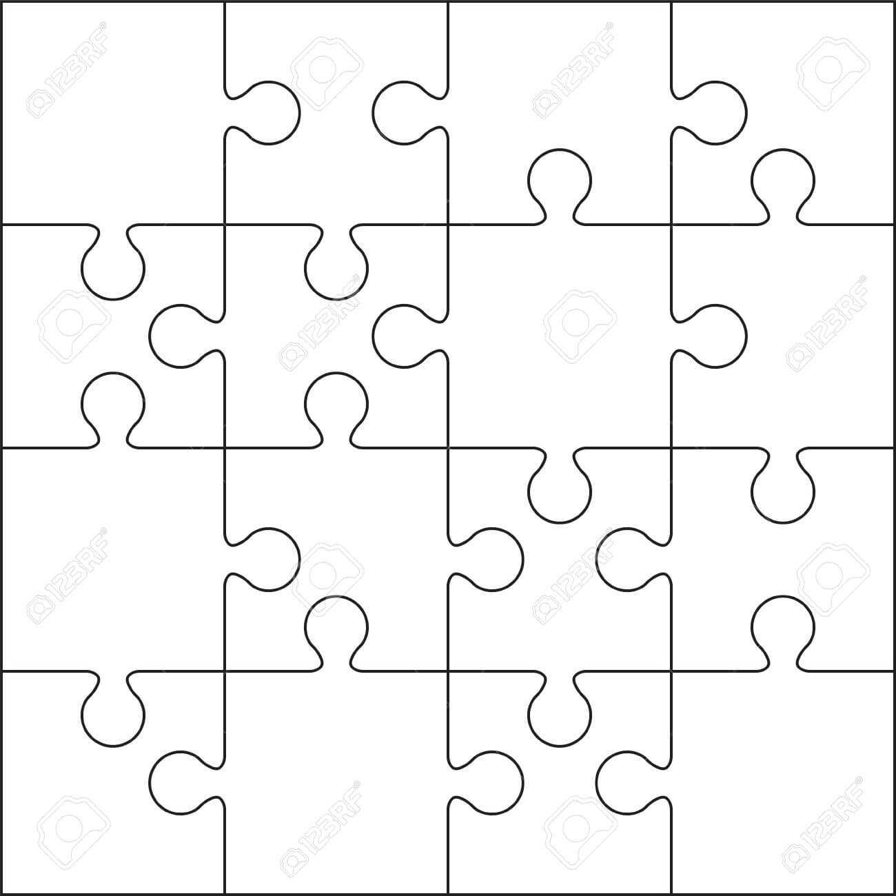 16 Jigsaw Puzzle Blank Template Or Cutting Guidelines Throughout Blank Jigsaw Piece Template