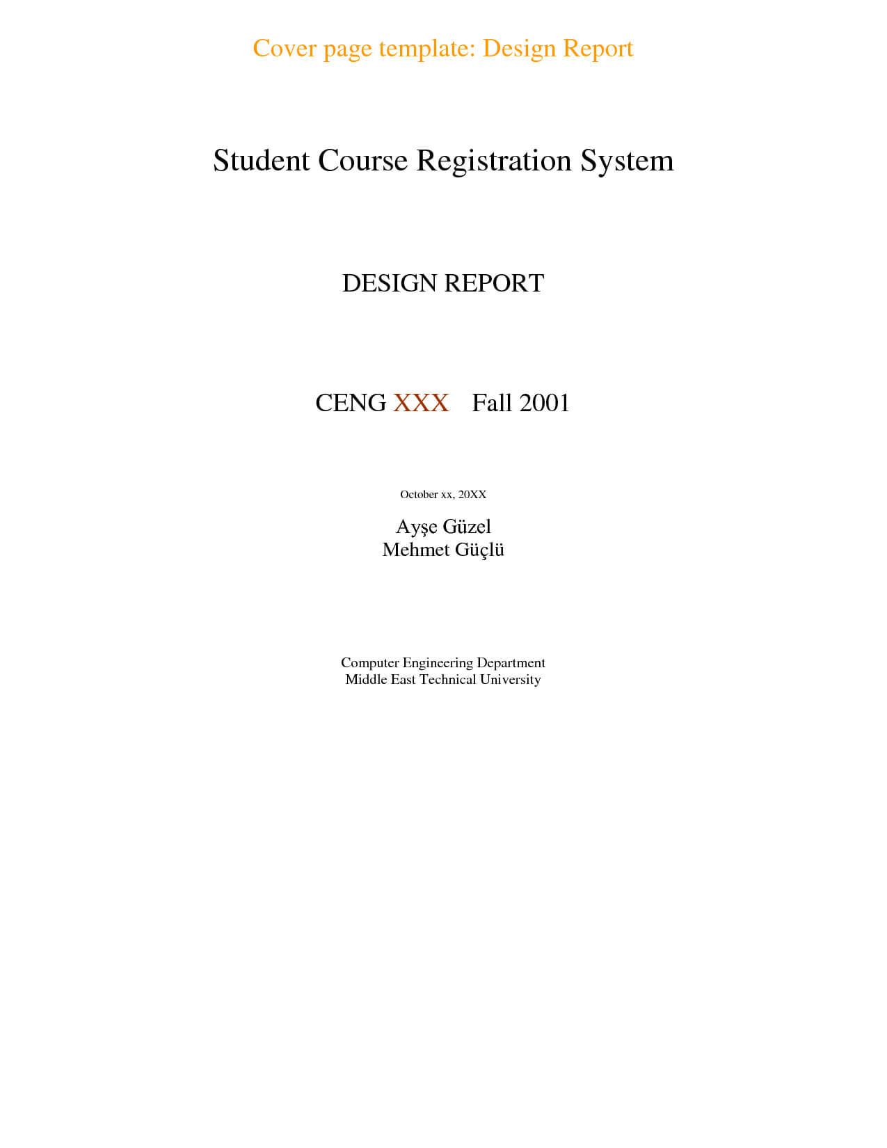 17 Design Report Cover Page Images – Report Cover Page Pertaining To Technical Report Cover Page Template