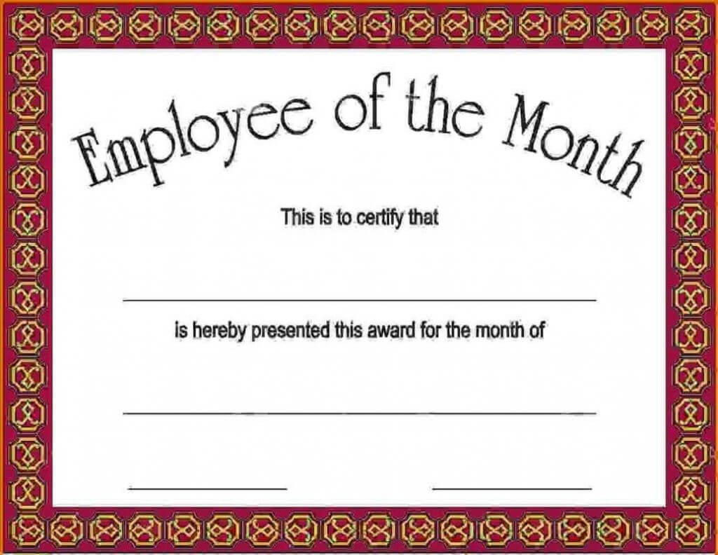 17+ Employee Of The Month Template | This Is Charlietrotter With Employee Of The Month Certificate Templates