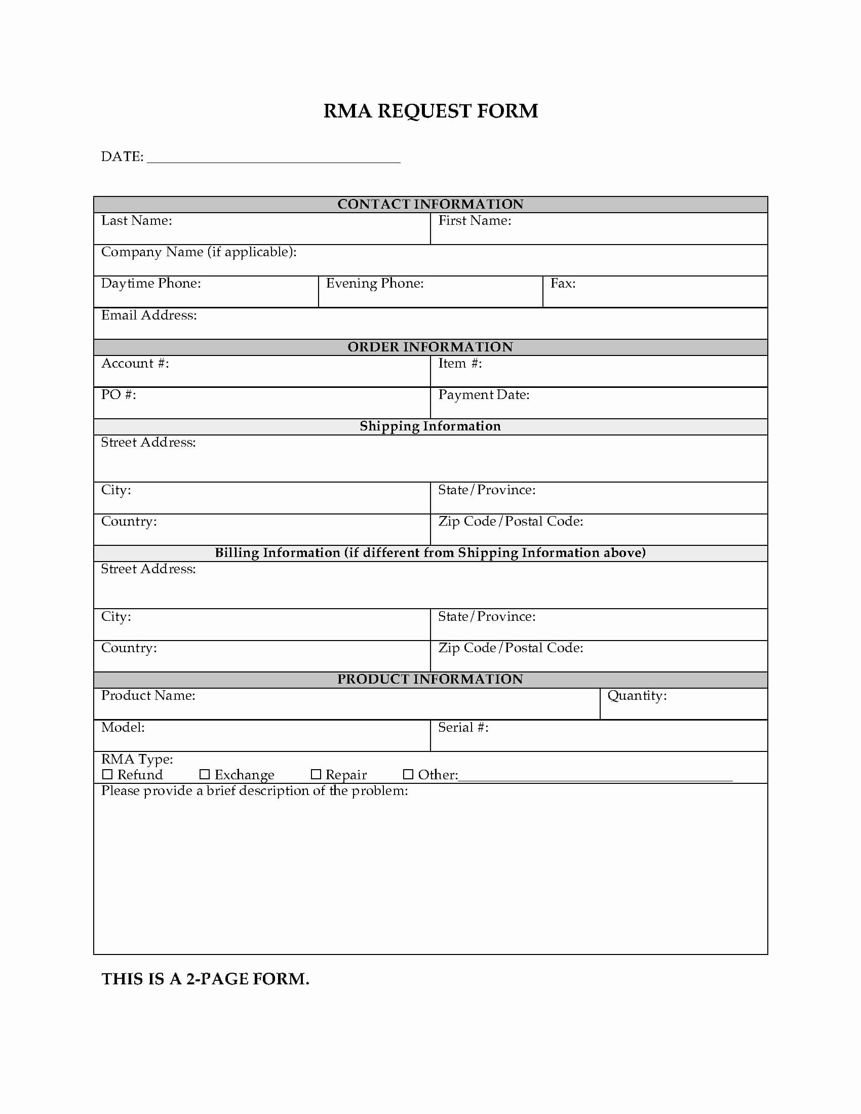 17 Return Form Template | Cgcprojects – Resume Inside Rma Report Template