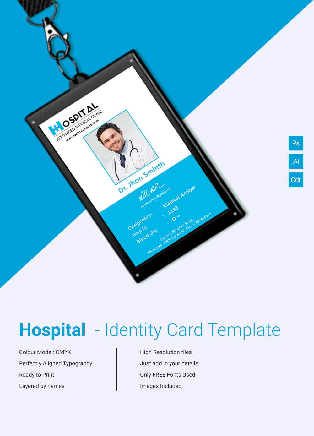 18+ Id Card Templates - Free Psd Documents Download | 工作证 With Regard To Hospital Id Card Template