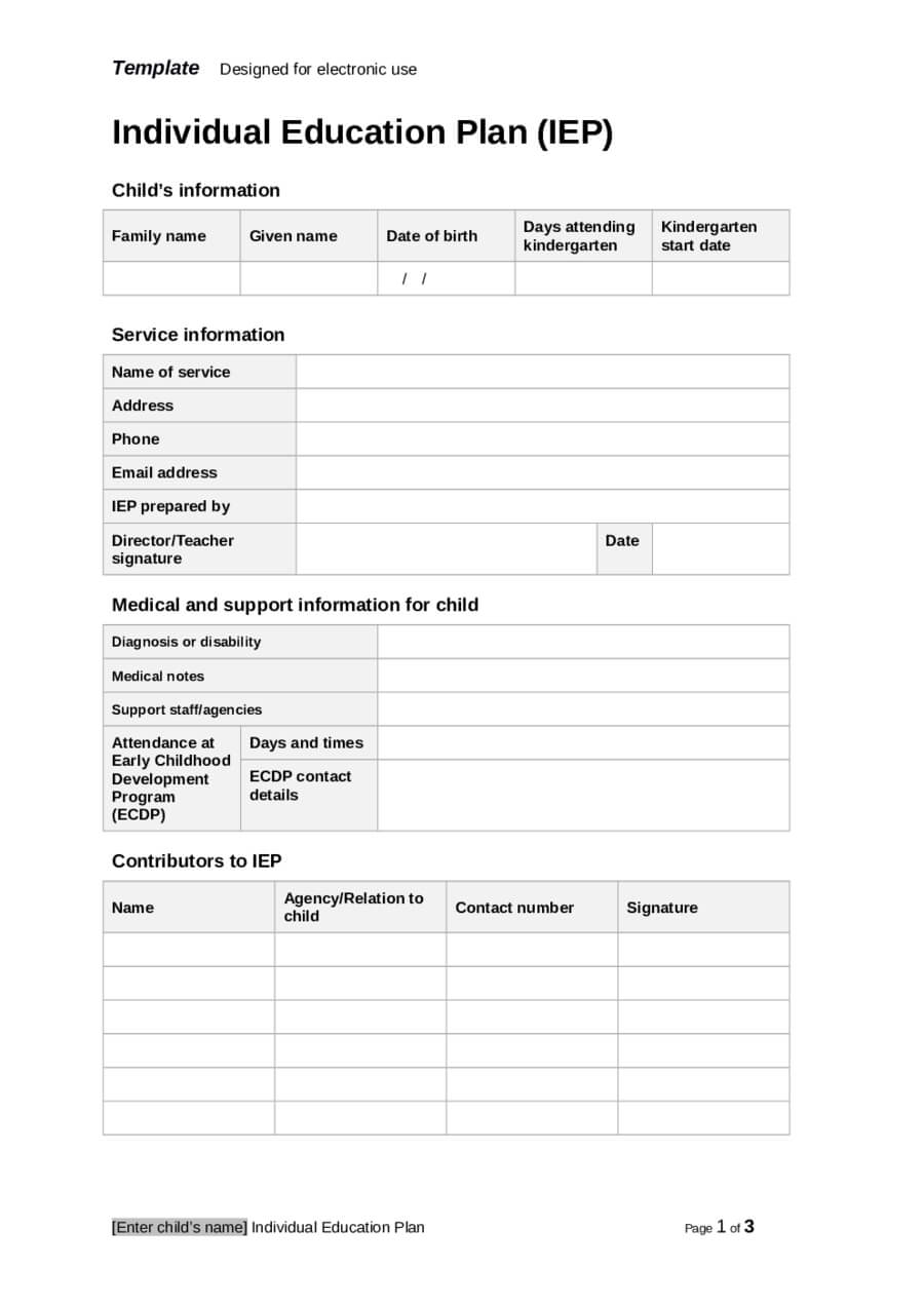 19 Images Of Template For Iep Progress Form | Zeept Pertaining To Blank Iep Template