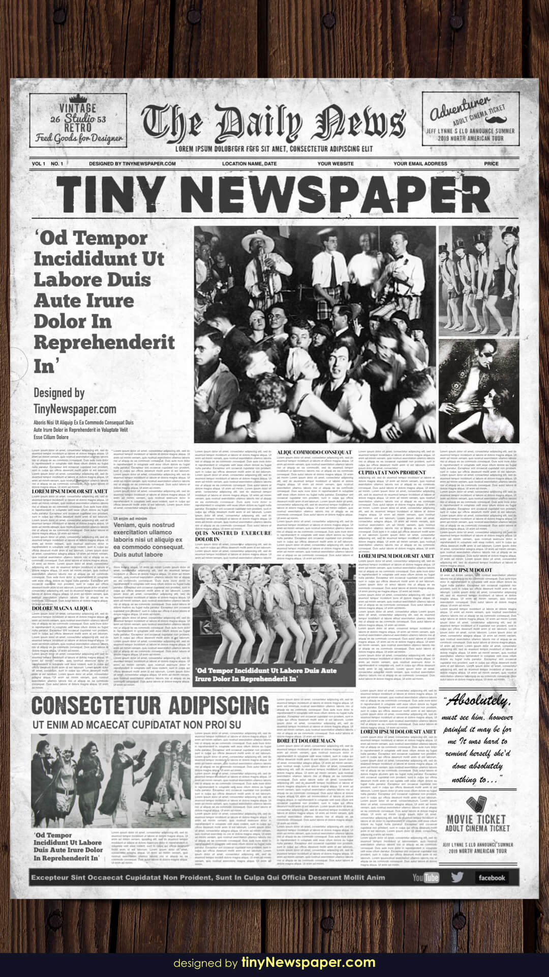 1920's Vintage Newspaper Template Word Pertaining To Old Newspaper Template Word Free