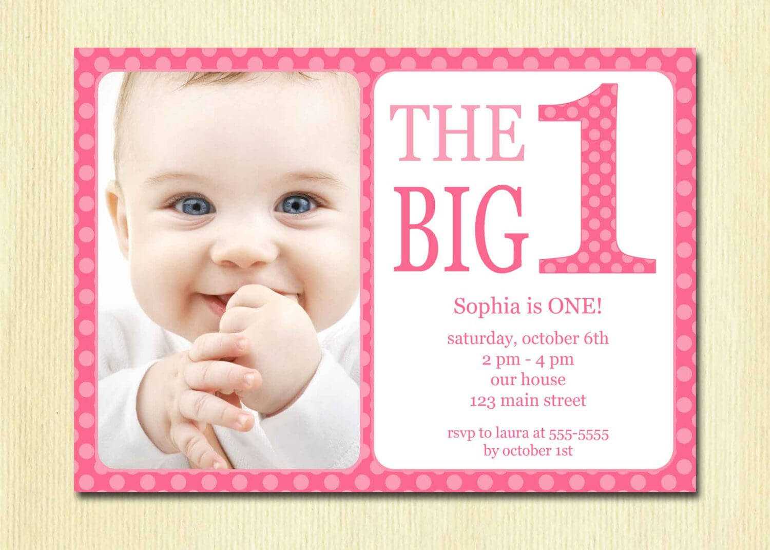 1St Birthday Invitation Cards Templates Free | Theveliger For First Birthday Invitation Card Template