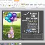 1St Birthday Invitation Template For Ms Word Intended For Microsoft Word Birthday Card Template