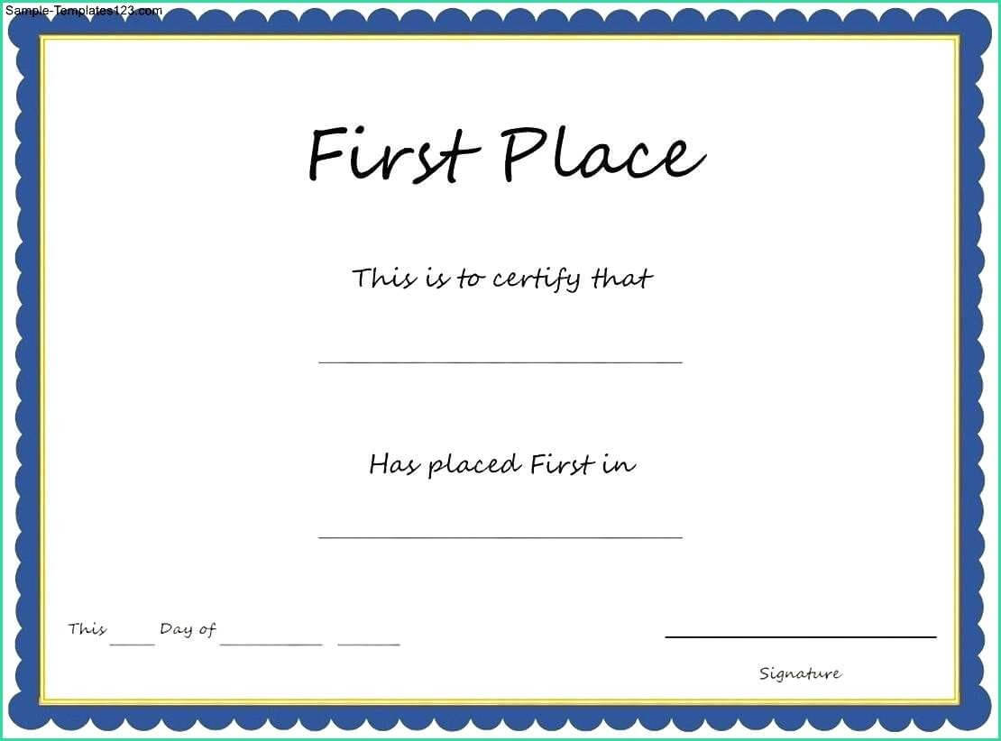 1St Place Certificate Templates Images – Free Certificates In First Place Certificate Template
