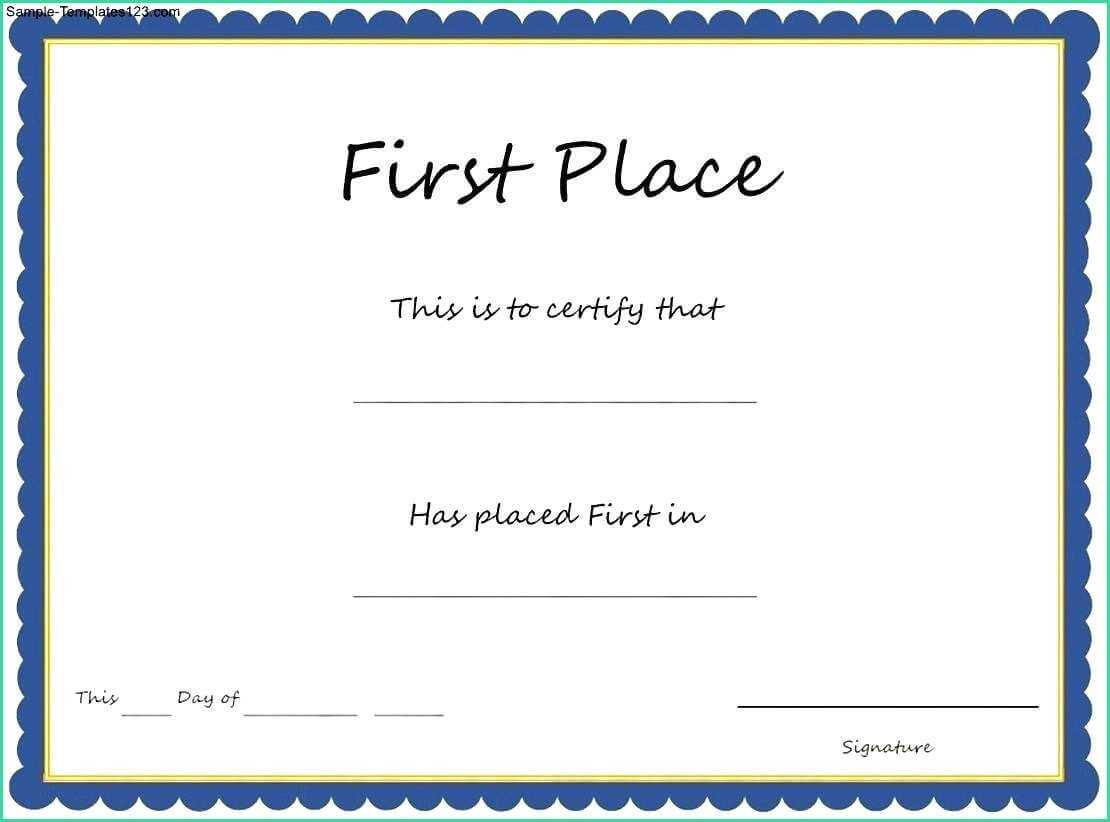 1St Place Certificate Templates Images – Free Certificates In First Place Certificate Template