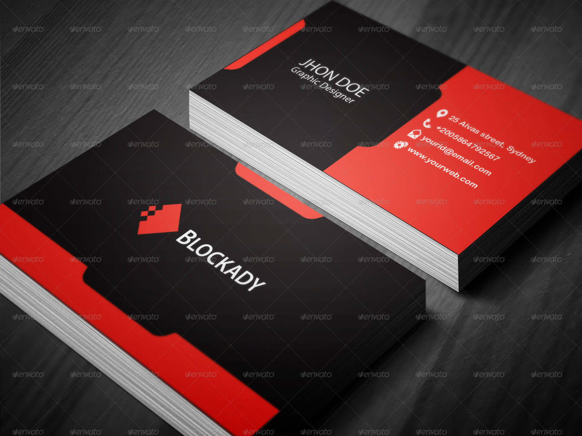 2 Colors Creative Business Card Template V.2Kazierfan For Web Design Business Cards Templates