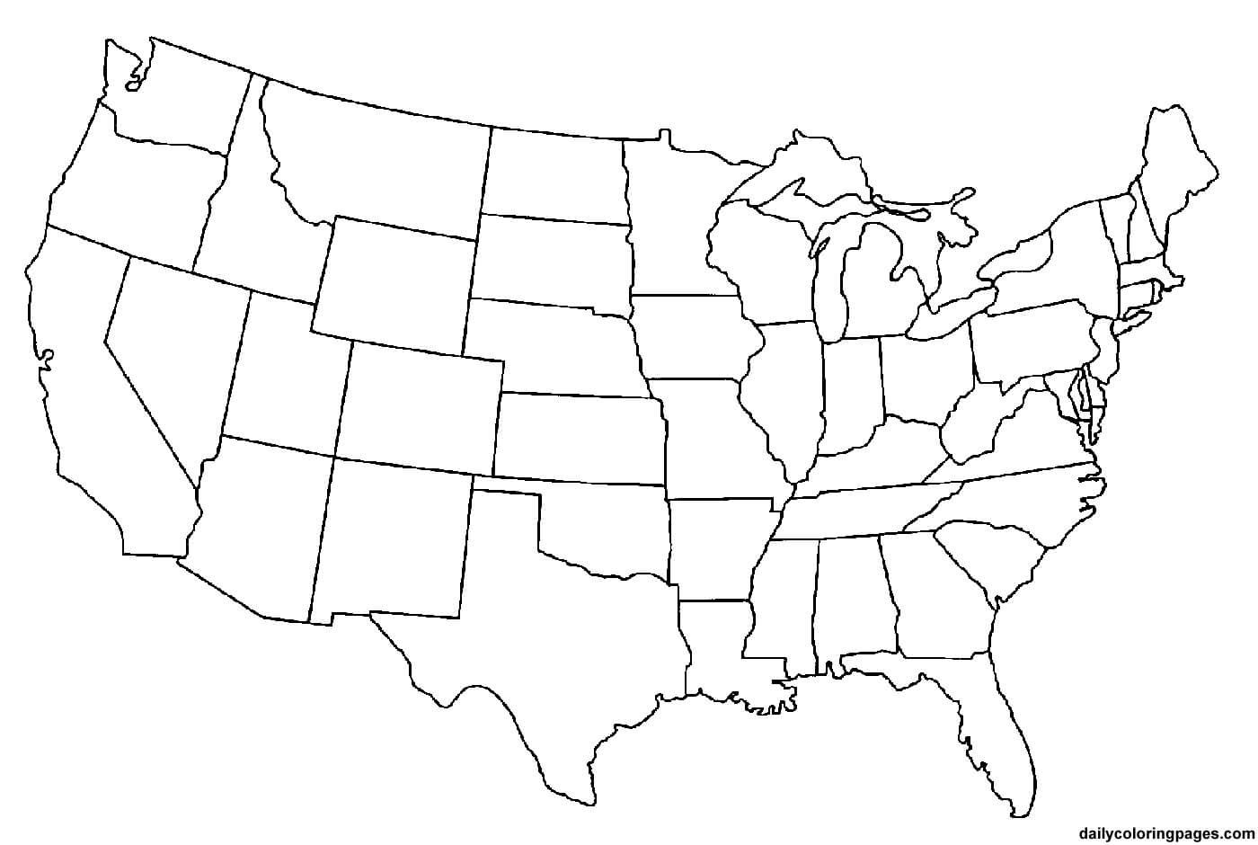 2 Page United States Map Throughout United States Map Template Blank