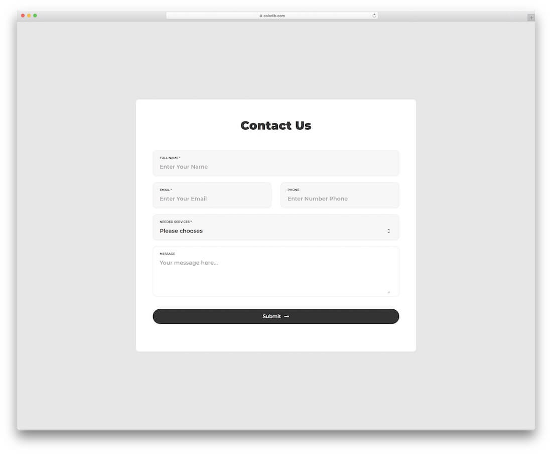 20 Best Modern Creative Free Inquiry Form Templates – Colorlib Throughout Enquiry Form Template Word