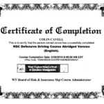 20 Images Of National Safety Council Dui Certificate with regard to Safe Driving Certificate Template