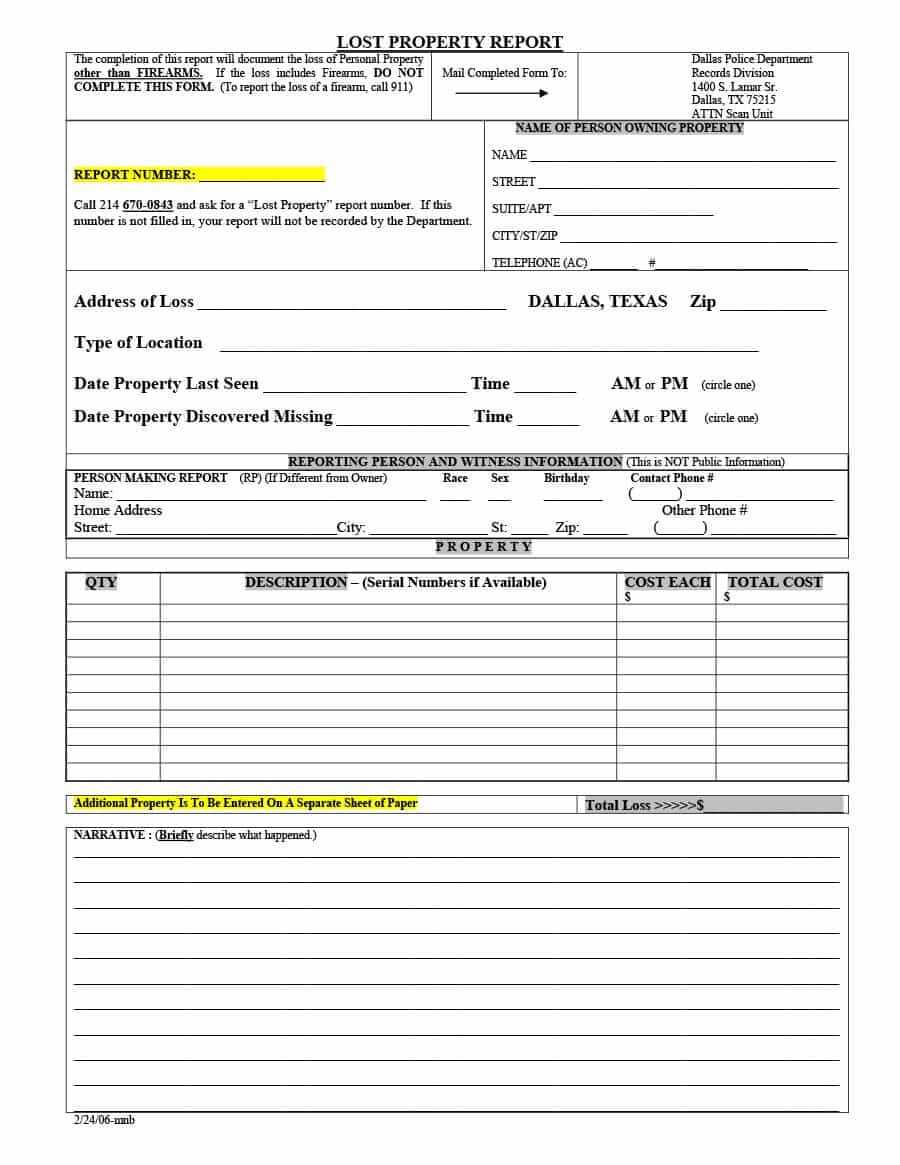 20+ Police Report Template & Examples [Fake / Real] ᐅ In Blank Police Report Template