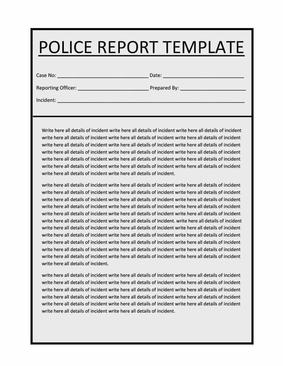 20+ Police Report Template & Examples [Fake / Real] ᐅ Inside Country Report Template Middle School