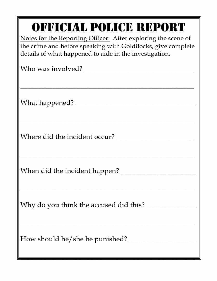 20+ Police Report Template & Examples [Fake / Real] ᐅ Inside Police Report Template Pdf