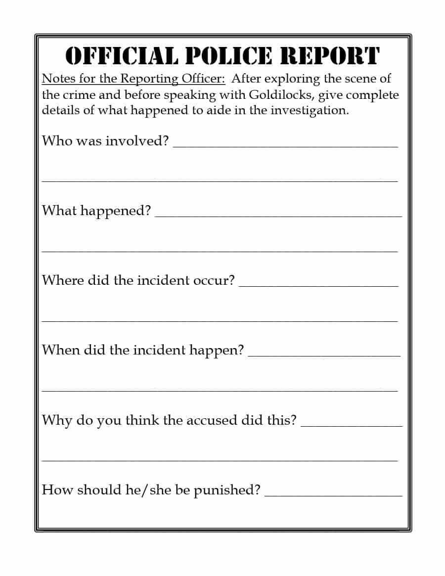 20+ Police Report Template & Examples [Fake / Real] ᐅ Inside Police Report Template Pdf