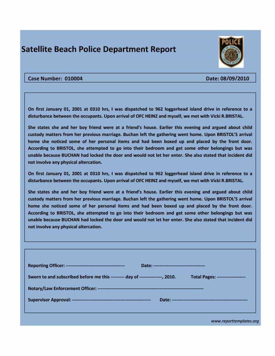 20+ Police Report Template & Examples [Fake / Real] ᐅ With Regard To Fault Report Template Word