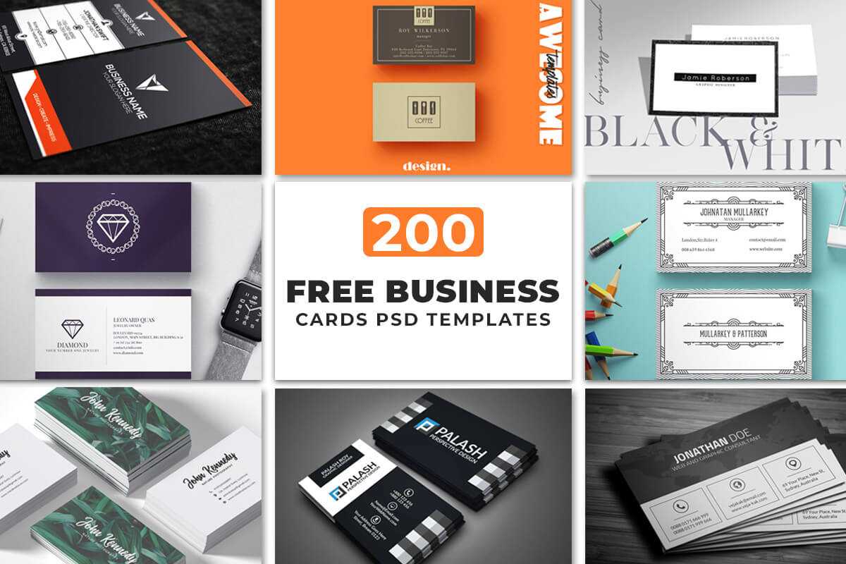 200 Free Business Cards Psd Templates – Creativetacos Throughout Psd Name Card Template