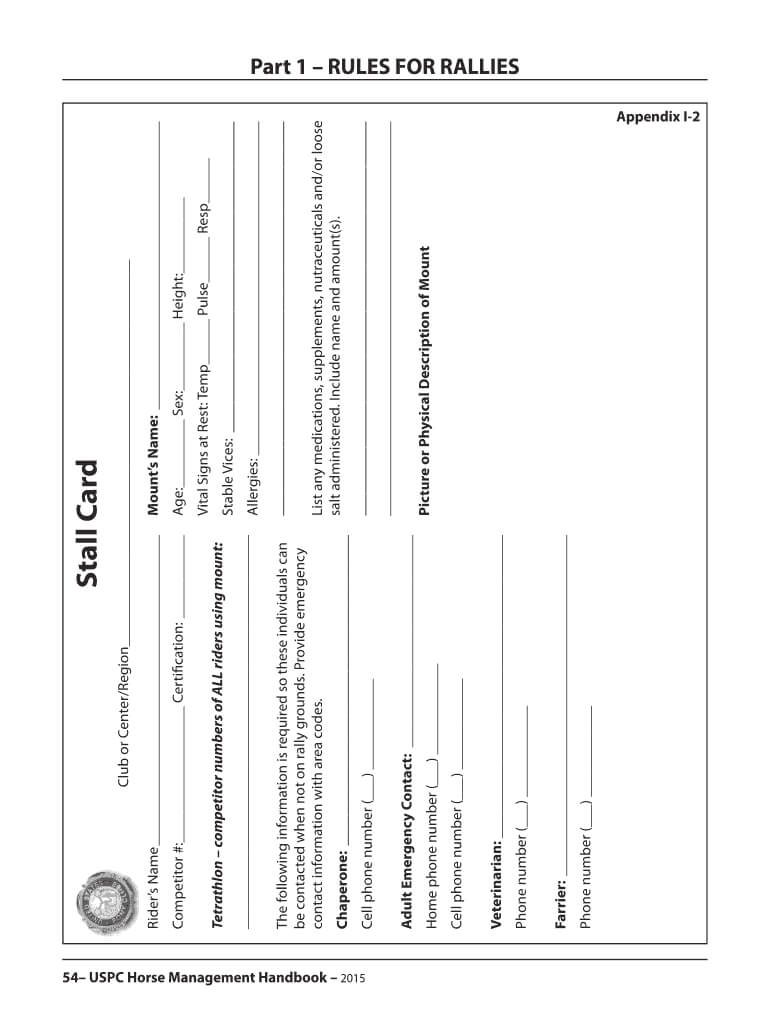 2015 Form Uspc Stall Card Fill Online, Printable, Fillable Inside Horse Stall Card Template