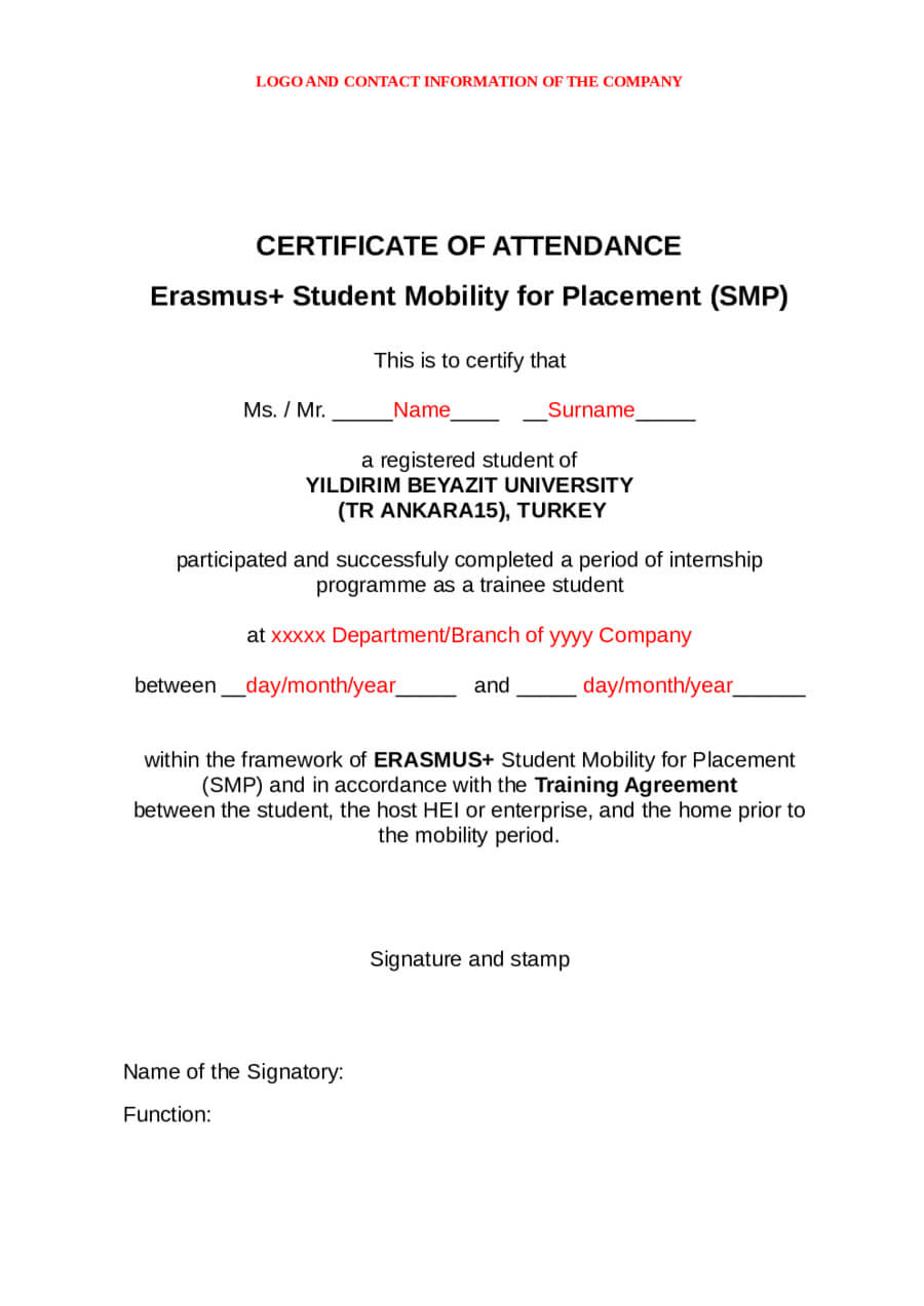 2019 Certificate Of Attendance – Fillable, Printable Pdf For Conference Certificate Of Attendance Template