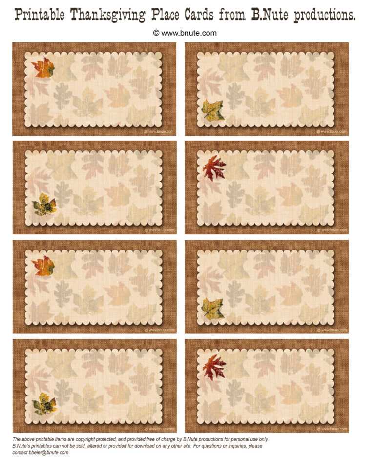 23 Images Of Printable Thanksgiving Seating Cards Template in ...