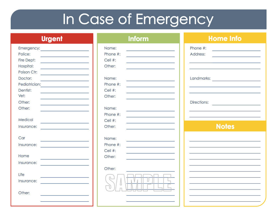 24 Images Of Emergency Card Template For High School Pertaining To Emergency Contact Card Template