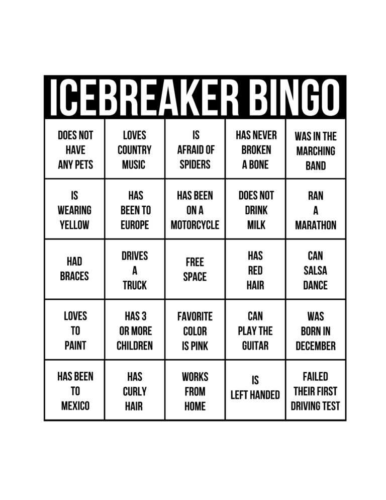 24 Images Of Icebreaker Bingo Game Template For Work Within Ice Breaker 