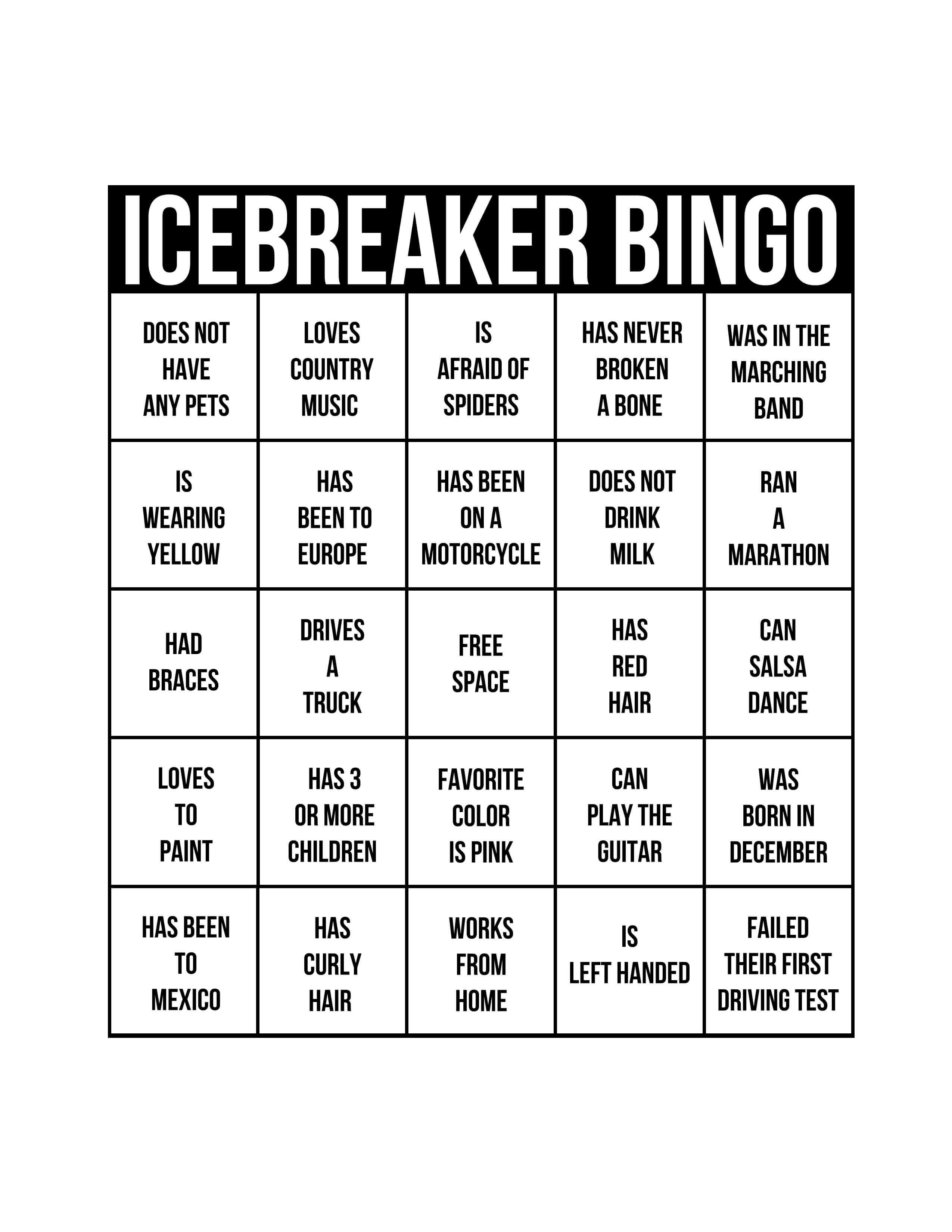 24 Images Of Icebreaker Bingo Game Template For Work Within Ice Breaker Bingo Card Template