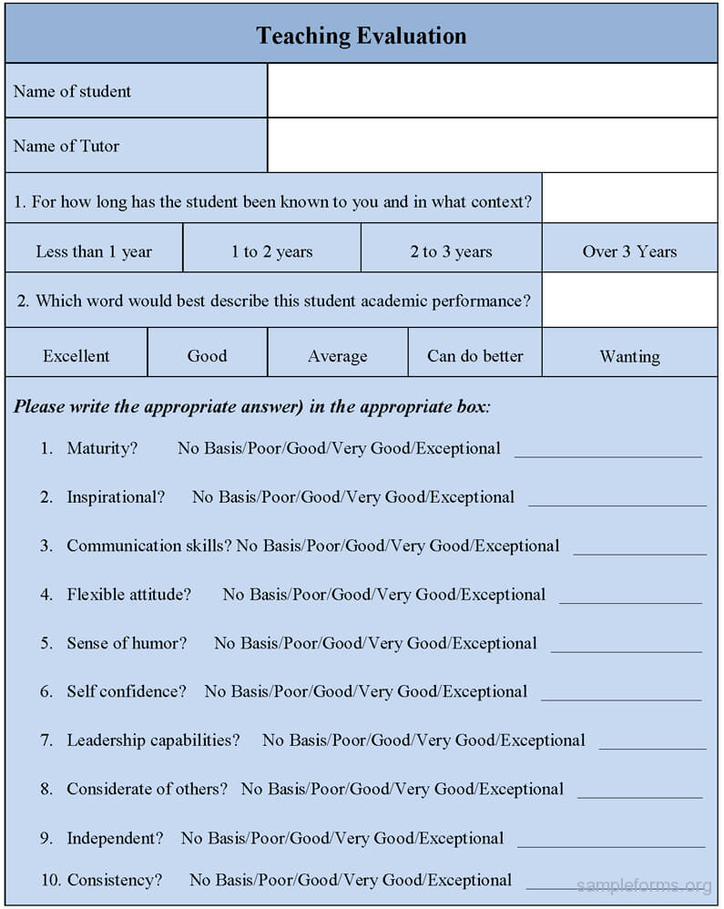 24 Images Of Instructor Teacher Feedback Form Template In Student Feedback Form Template Word