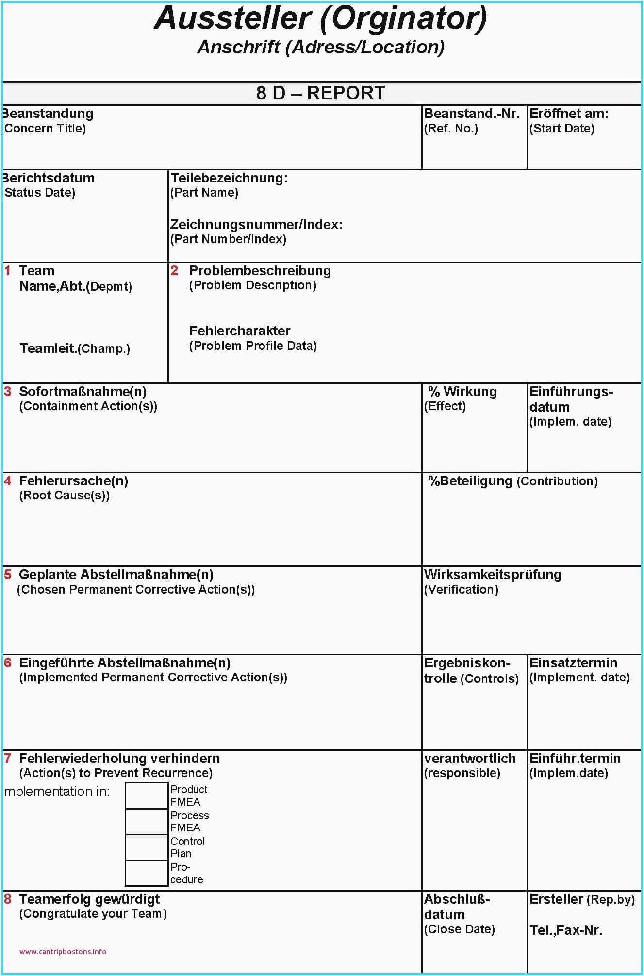 25. Genial 8D Report Vorlage Kreatives Muster, 8D Report Inside 8D Report Template Xls