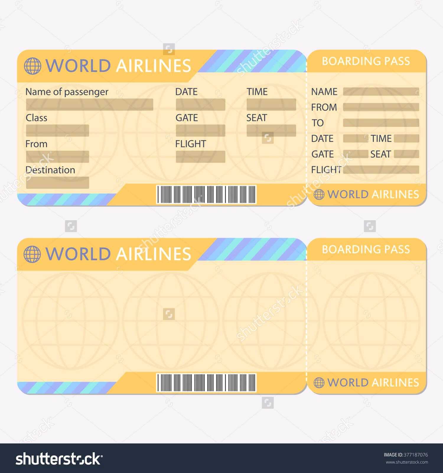 25 Images Of Free Boarding Pass Blank Template Word With Plane Ticket Template Word